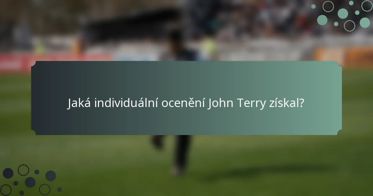 Jaká individuální ocenění John Terry získal?